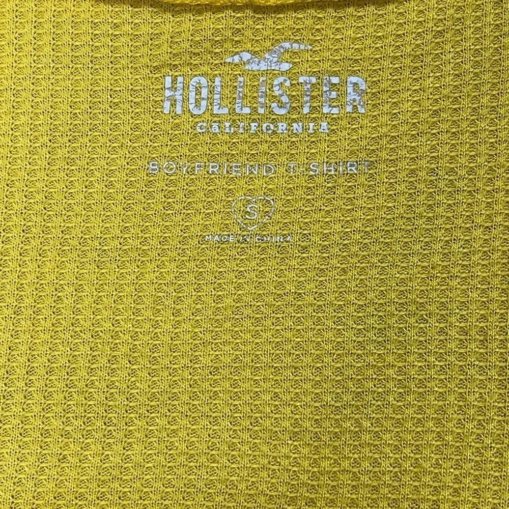 Hollister Waffle Knit Boyfriend T-Shirt Crop Sweater Size Small - Picture 6 of 8